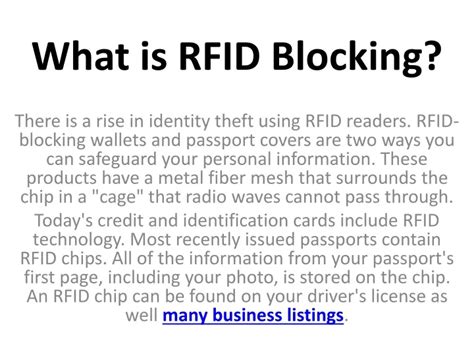 PPT - What is RFID Blocking? PowerPoint Presentation, free download ...
