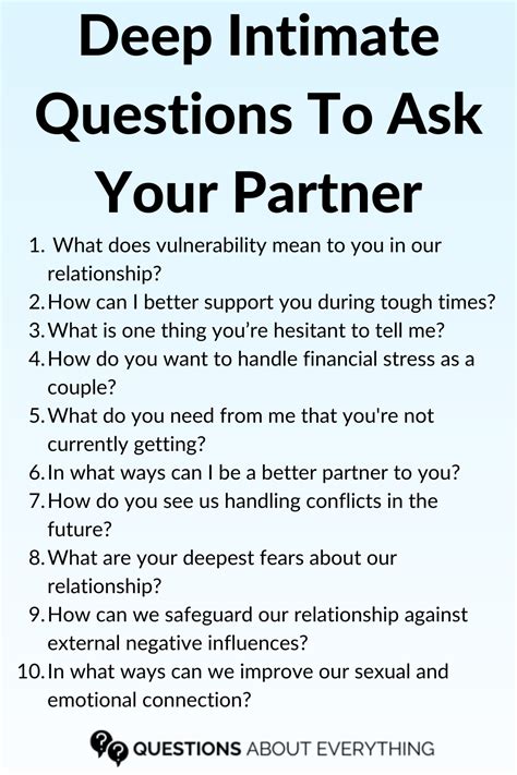 135 deep intimate questions to ask your partner – Artofit