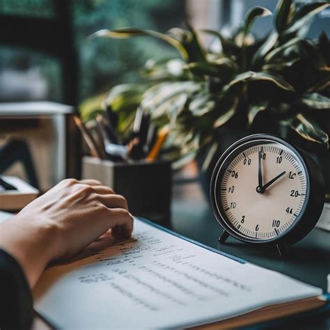 A person using the Pomodoro Technique with a timer and task list on a desk | Premium AI ...