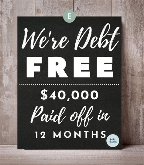We're Debt Free Chalkboard Sign Debt Free Scream Debt - Etsy