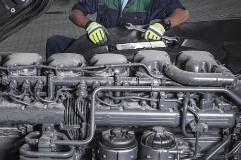 Truck Service Oil Level Check Stock Photo - Image of maintain, engine: 98475282