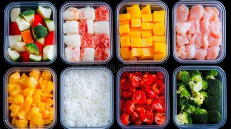 Several Meal Prep Containers are Organized in an Orderly Manner ...