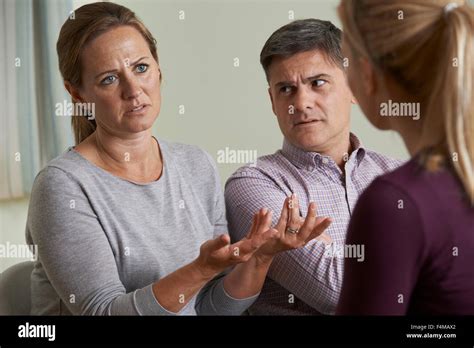 Couple Discussing Problems With Relationship Counsellor Stock Photo - Alamy