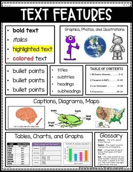 Text Features Poster FREE by Create-Abilities | Teachers Pay Teachers