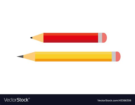 Two pencil short and long design Royalty Free Vector Image