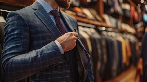 Tailor adjusting a suit in a stylish boutique setting | Premium AI ...