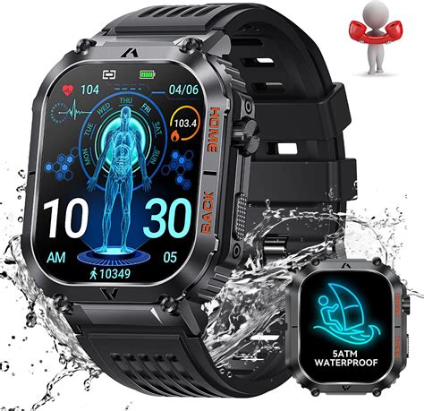 Amazon.com: Military Smart Watch for Men, Bluetooth Call(Answer/Dial ...