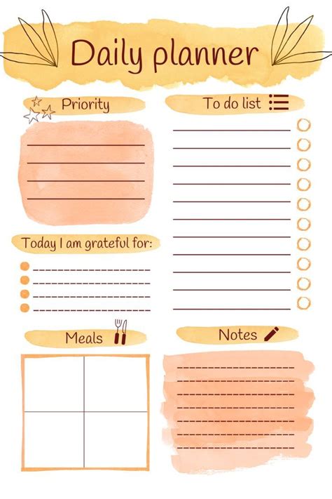 Daily Printable Planner - Printable Calendars AT A GLANCE