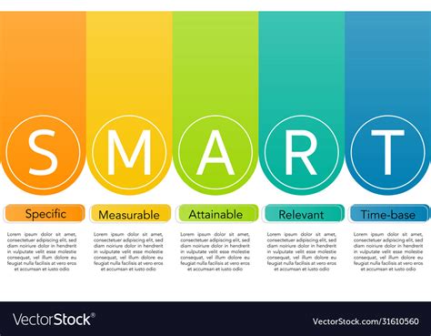 Infographic smart goals setting concept Royalty Free Vector