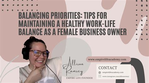Balancing Priorities: Tips for Maintaining a Healthy Work-Life Balance ...
