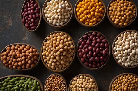 Various dried legumes lentils chickpeas beans assortment | Premium AI ...