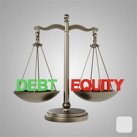 Premium PSD | Debt and equity balance on the scale 3d illustration