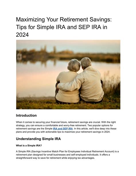 PPT - Maximizing Your Retirement Savings_ Tips for Simple IRA and SEP ...