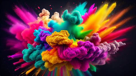 Colorful Powder Cloud, Digital Wallpaper, Background in 8k Quality - Etsy Denmark