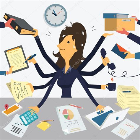 Very busy businesswoman Stock Vector Image by ©jesadaphorn #60024159