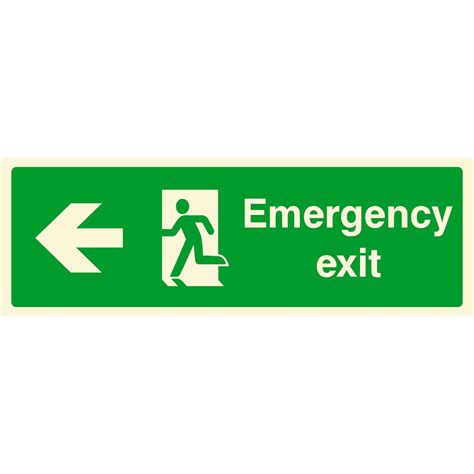 Emergency Exit Sign Left Arrow | Exit sign, Emergency exit signs, Emergency