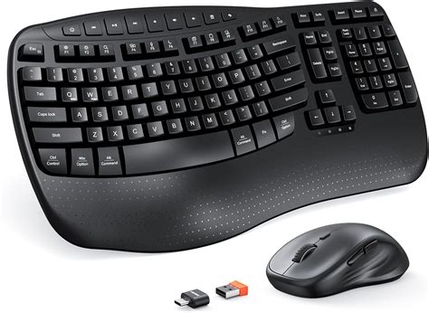 Amazon.com: MEETION Ergonomic Keyboard and Mouse Wireless Combo, Wave ...