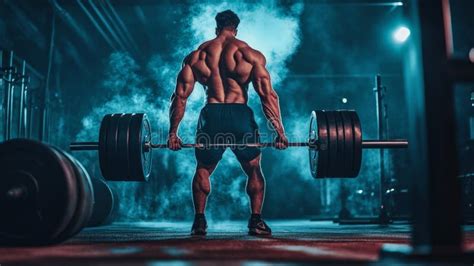 Focused Athlete Lifting Heavy Weights in Gym Setting Stock Illustration ...