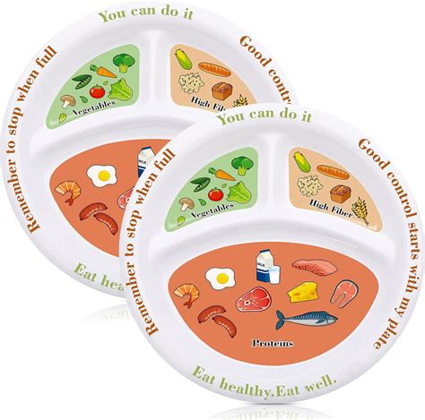 Amazon.com | 2 Pieces Portion Control Plates Macro Diet Bariatric ...