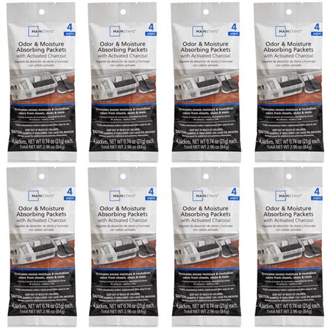Mainstays Moisture Odor Absorbing Packets with Activated Charcoal, 32 ...