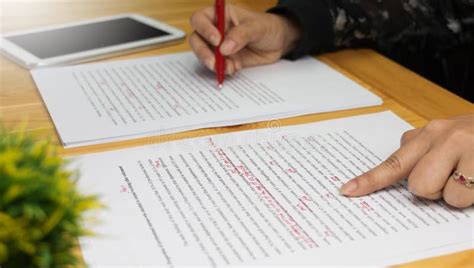 Proofreading Paper on Table Stock Image - Image of proof, marks: 103110105