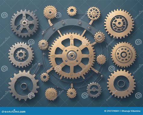 Series of Interconnected Gears Stock Illustration - Illustration of ...