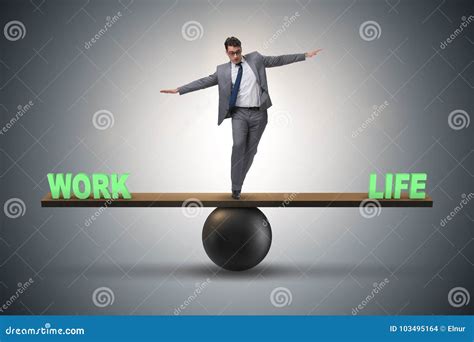 The Businessman Balancing between Work and Life in Business Concept ...