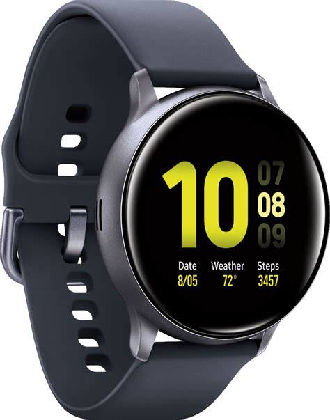 Samsung - Galaxy Watch Active2 Smartwatch 40mm Aluminum - Aqua Black ...