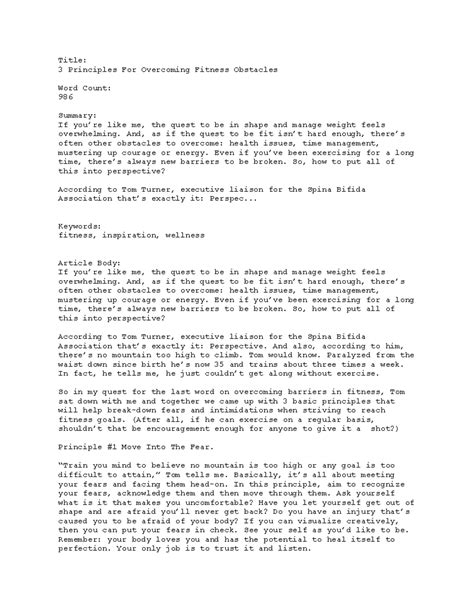 3 Principles For Overcoming Fitness Obstacles - And, as if the quest to ...