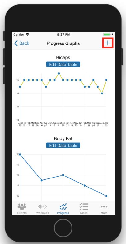 Client Fitness Progress Tracking Tables added to iOS App - FitSW Blog
