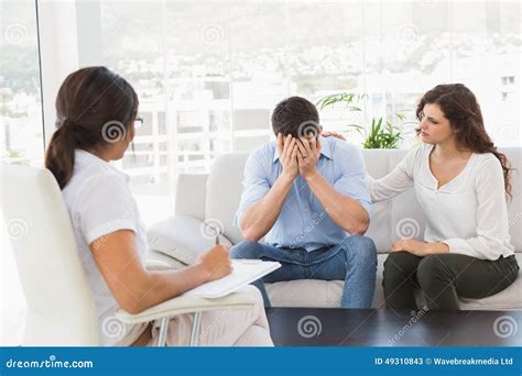 Depressed Couple Talking with Their Therapist Stock Image - Image of comforting, caucasian: 49310843