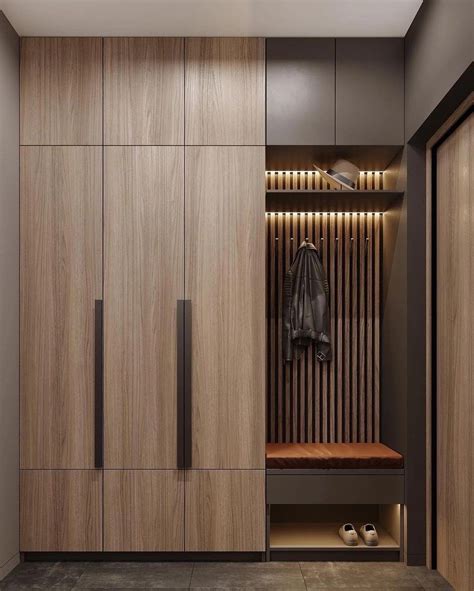 Foyer Design Modern, Home Hall Design, Wardrobe Design Modern, Wardrobe ...