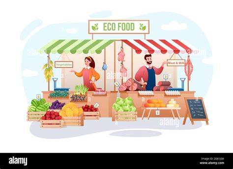 Selling man grocery store Stock Vector Images - Alamy