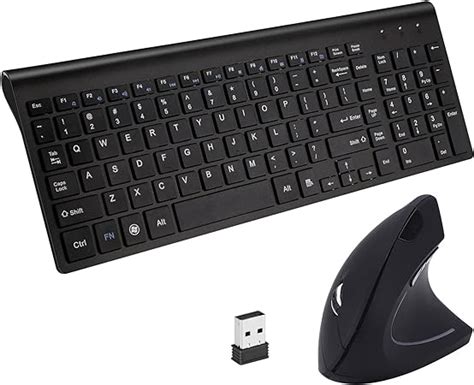 Amazon.com: 2.4GHz Wireless Vertical Ergonomic Mouse and Keyboard Combo ...