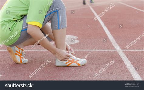 Athlete Girl Trying Running Shoes Getting Stock Photo 369920165 ...