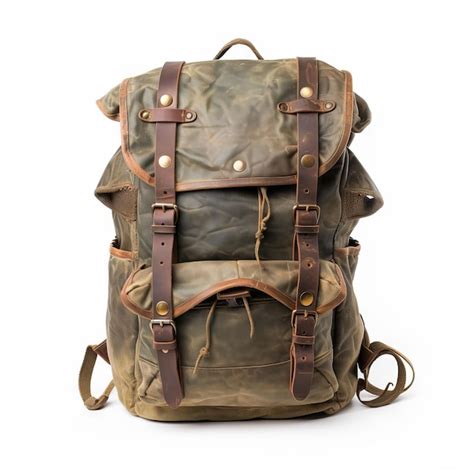 Premium AI Image | rugged travel backpack isolated on white background