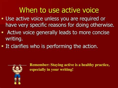 When to use active voice for stronger impact?
