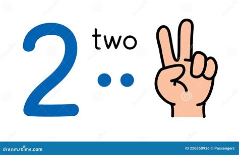 2, Kids Hand Showing The Number Two Hand Sign. Vector Illustration | CartoonDealer.com #226850936