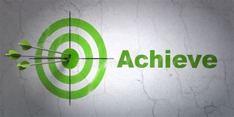 Business Concept: Target and Achieve on Wall Background Stock ...