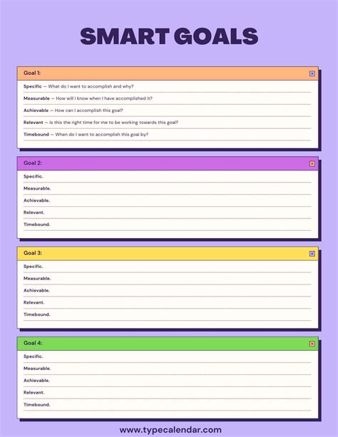 Free Printable SMART Goals Templates [Word, Excel, PDF]