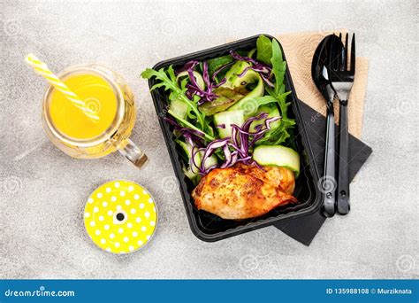 Healthy Meal Prep Containers Stock Photo - Image of cooking, chicken ...