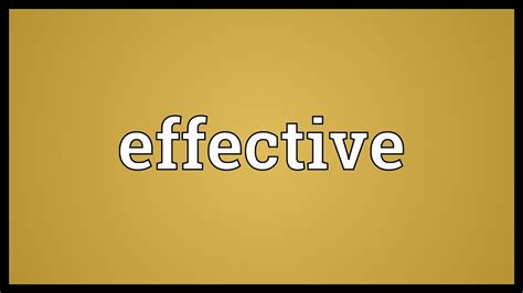 Effective Meaning - YouTube