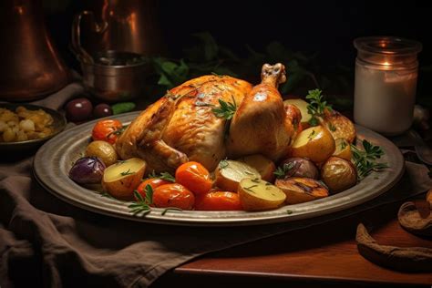 Roasted chicken plate vegetable dinner. | Free Photo - rawpixel