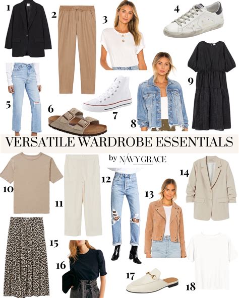 Wardrobe Essentials - 18 Versatile Items | Fashion | Navy Grace
