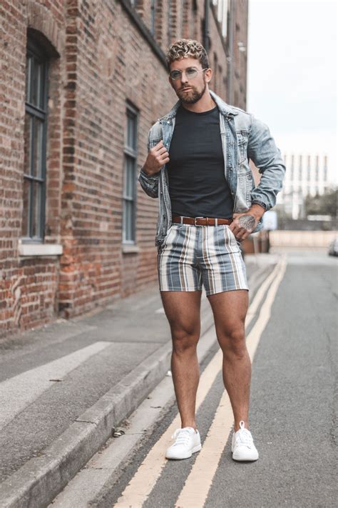 It’s still warm enough for shorts, this denim jacket and stripe short ...