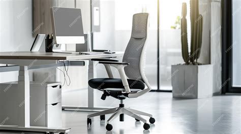 Premium Photo | Modern Office Desk Setup with Ergonomic Chair