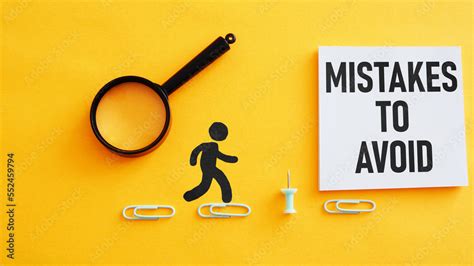 Mistakes to avoid are shown using the text Stock Photo | Adobe Stock
