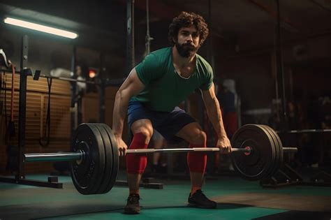 Premium AI Image | A man lifting weights in a gym