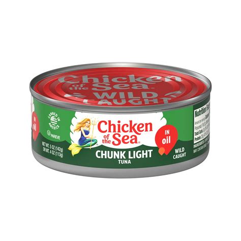 Chicken of the Sea Chunk Light Tuna in Oil 5 oz, Wild Caught, Packed ...