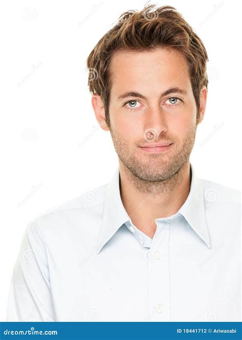 Man Portrait Isolated On White Stock Photography - Image: 18441712